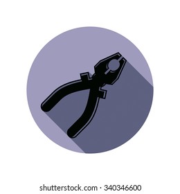 Detailed vector illustration of pliers, work tool. Industry symbol, for use in advertising and web design. 