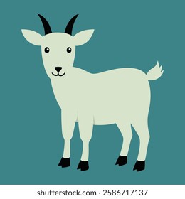 A detailed vector illustration of a Pygmy goat, showcasing its small size, short legs, and playful nature. Perfect for animal-themed designs, farm illustrations, or educational content. Ideal for use 