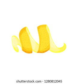 Detailed vector illustration of ripe lemon peel. Skin of bright yellow citrus fruit. Vitamin C. Healthy food