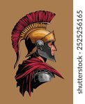 A detailed vector illustration of a Roman soldier, showcasing traditional Roman armor, helmet, and weaponry. This historical design captures the essence of ancient Roman warriors.