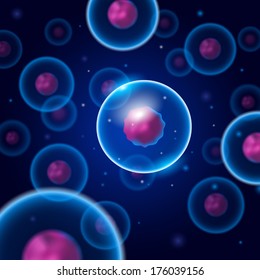 Detailed vector illustration of round membrane cells