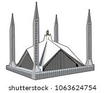 Detailed Vector/ illustration of Shah Faisal Masjid , Islamabad Federal Capital , Pakistan