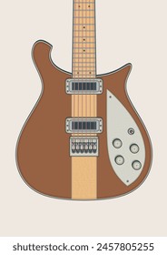Detailed vector illustration of sierra electric guitar