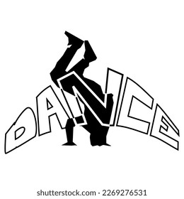 Detailed vector illustration silhouettes of expressive dance people dancing. Jazz funk, hip-hop, house dance lettering. Dancer..vector