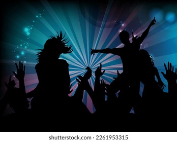 Detailed vector illustration silhouettes of the newest dancing, dance party expressive dancers of 2023.