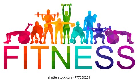 Detailed vector illustration silhouettes  strong rolling people set girl and man sport fitness gym body-building workout powerlifting health training dumbbells barbell. Healthy lifestyle.
 - Shutterstock ID 777350203
