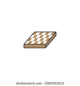 A detailed vector illustration of a simple and stylized chessboard with checkered design. Suitable for concepts of strategy, board games, planning, leisure, and intellectual hobbies.