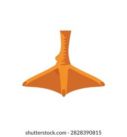 Detailed Vector Illustration of a Single Orange Webbed Foot of a Duck or Swan Isolated on White