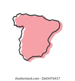 Mapa detallado de la Ilustración vectorial de España con el patrón de puntos negros