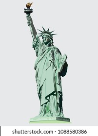 Detailed vector / Illustration of Statue of Liberty situated in New York , USA.