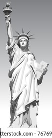 Detailed vector illustration of statue of liberty