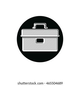 Detailed vector illustration of tool box for keeping instruments. Repair and industry icon, can be used in graphic design.

