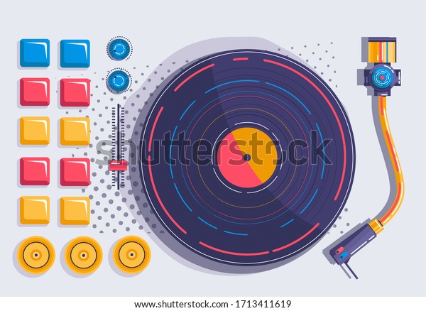 Detailed Vector Illustration Vinyl Record Player Stock Vector (Royalty ...