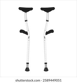 A detailed vector illustration of a walking cane designed to assist patients with leg problems. Ideal for medical and healthcare-related designs.