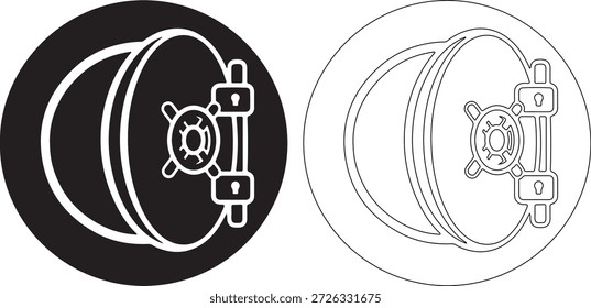 Una Ilustración vectorial detallada de una rueda sobre un fondo blanco, tanto en estilos de arte rellenos como de línea, mostrando el diseño mecánico