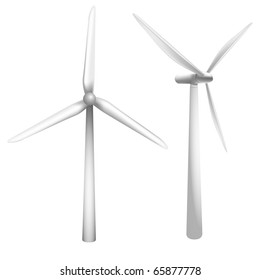 detailed vector illustration of a wind generator