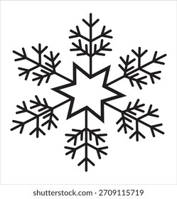 Una Ilustración vectorial detallada de cristales de copo de nieve de invierno en un estilo limpio y decorativo. Perfecto para temas de Navidades, diseños de vacaciones, decoraciones de temporada, tarjetas de felicitación.
