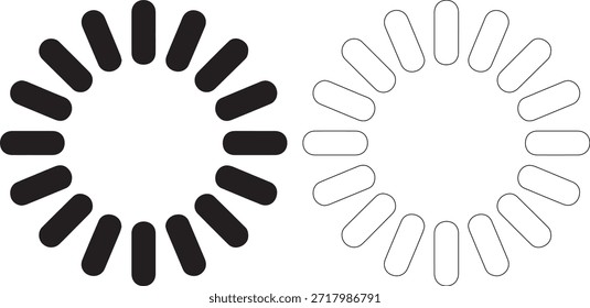 Ilustraciones vectoriales detalladas de Formas circulares en blanco y negro, en un estilo sencillo y moderno, con líneas atrevidas y Formas geométricas, creando un efecto visual dinámico y enérgico.