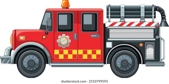 Detailed vector image of a fire truck
