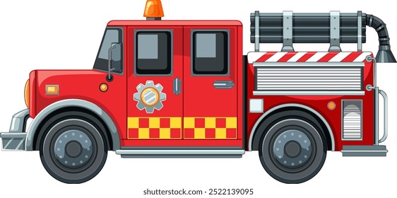 Detailed vector image of a fire truck
