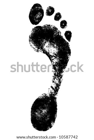 Detailed vector image of foot print.