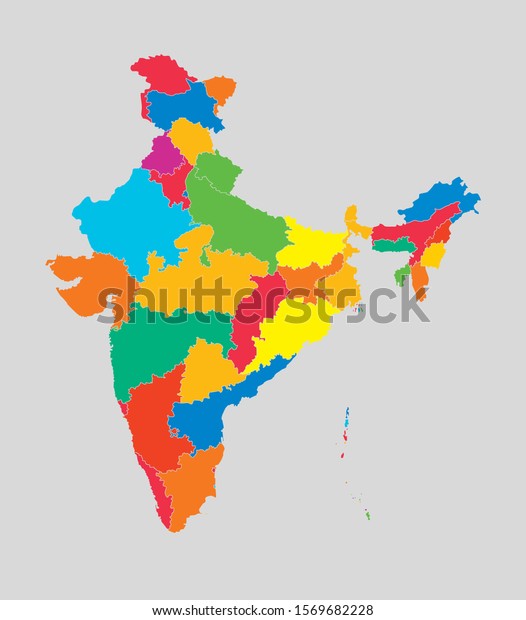 Detailed Vector India Country Outline Border Stock Vector (Royalty Free ...