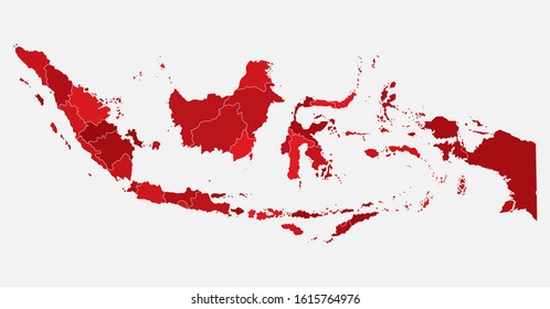 Detailed Vector Indonesia Country Border Map Stock Vector (Royalty Free ...