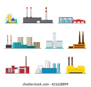 Detailed Vector Industrial Factory Flat Icons Stock Vector (Royalty ...