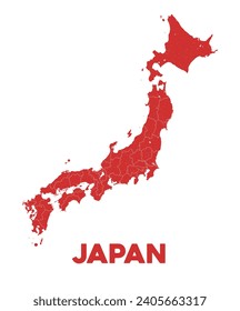 Detailed Vector Japan Map Design