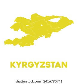 Detailed Vector Kyrgyzstan Map Design