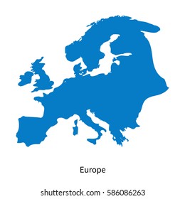 Detailed vector map of 5 Europe Region on white