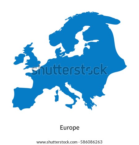 Detailed vector map of 5 Europe Region on white
