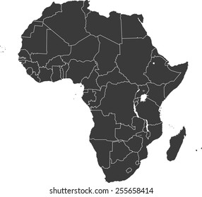 Detailed vector map of the Africa