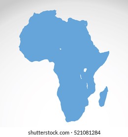 Detailed vector map of Africa White background.