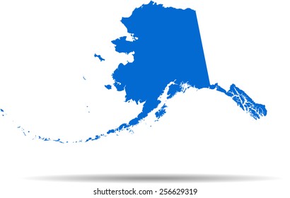 Detailed vector map of the Alaska