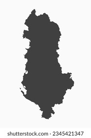 Detailed vector map Albania isolated on background. Template Europe country for pattern, report, infographic, backdrop. Concept outline of the state Albania. Contour map for education, illustration