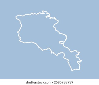 Detailed vector map Armenia - border, frontier, boundary country - isolated on background. Template Europe outline country for pattern, report, infographic backdrop. Silhouette the map Armenia