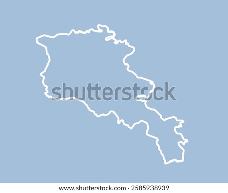 Detailed vector map Armenia - border, frontier, boundary country - isolated on background. Template Europe outline country for pattern, report, infographic backdrop. Silhouette the map Armenia