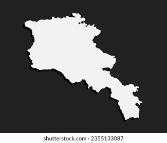 Detailed vector map Armenia isolated on background. Template Asia country for pattern, report, infographic, backdrop. Concept outline of the state Armenia. Contour map for education, illustration