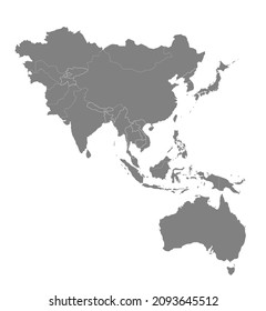 Detailed Vector Map Of Asia Pacific Region