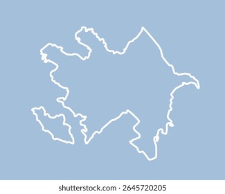 Mapa detalhado do vetor Azerbaijão - fronteira, fronteira, país limítrofe - isolado no fundo. Modelo Ásia esboço país para padrão, relatório, infográfico pano de fundo. Silhueta o mapa Azerbaijão