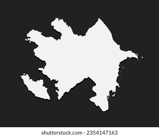Mapa vectorial detallado de Azerbaiyán aislado en el fondo. Plantilla de país de Asia para patrones, informes, infografía, fondo. Esbozo de concepto Estado Azerbaiyán. Mapa de contorno para la educación, ilustración