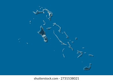 Mapa vetorial detalhado Bahamas - fronteira, fronteira, país de fronteira - isolado no fundo. Modelo Caribbean outline country para padrão, relatório, infográfico, pano de fundo. Silhueta das Bahamas