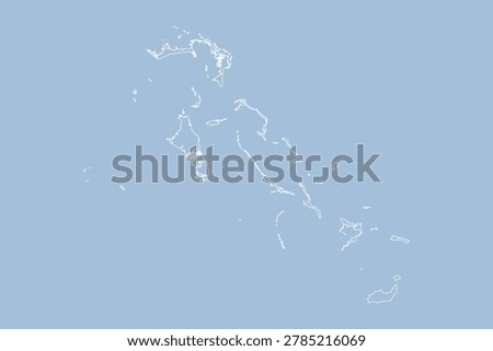 Detailed vector map of Bahamas - border, frontier, boundary country - isolated on background. Template Caribbean outline country for pattern, report, infographic backdrop. Silhouette the map Bahamas