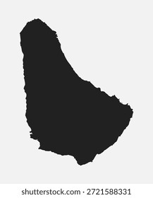 Mapa detalhado do vetor de Barbados isolado no fundo. Modelo Caribe país para padrão, relatório, infográfico, pano de fundo. Descrição do conceito de Barbados. Mapa de contorno para educação, ilustração