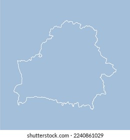 Detailed vector map Belarus - border, frontier, boundary country - isolated on background. Template Europe outline country for pattern, report, infographic, backdrop. Silhouette of the map Belarus