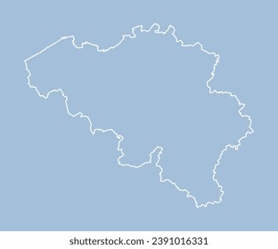 Detailed vector map Belgium - border, frontier, boundary country - isolated on background. Template Europe outline country for pattern, report, infographic, backdrop. Silhouette of the map Belgium