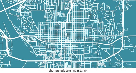 Detailed vector map of Bismarck, scale 1:30 000, USA 