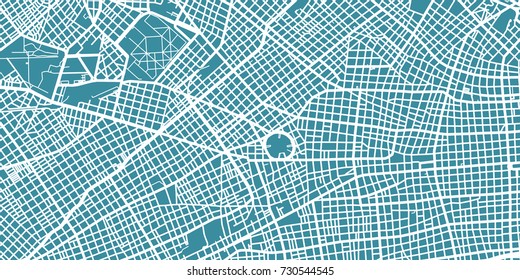 Detailed vector map of Buenos Aires, scale 1:30 000, Argentina