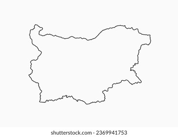 Detailed vector map Bulgaria - border, frontier, boundary country - isolated on background. Template Europe outline country for pattern, report, infographic, backdrop. Silhouette of the map Bulgaria